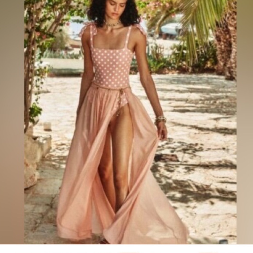 Caroline Constas Hera skirt in blush pink